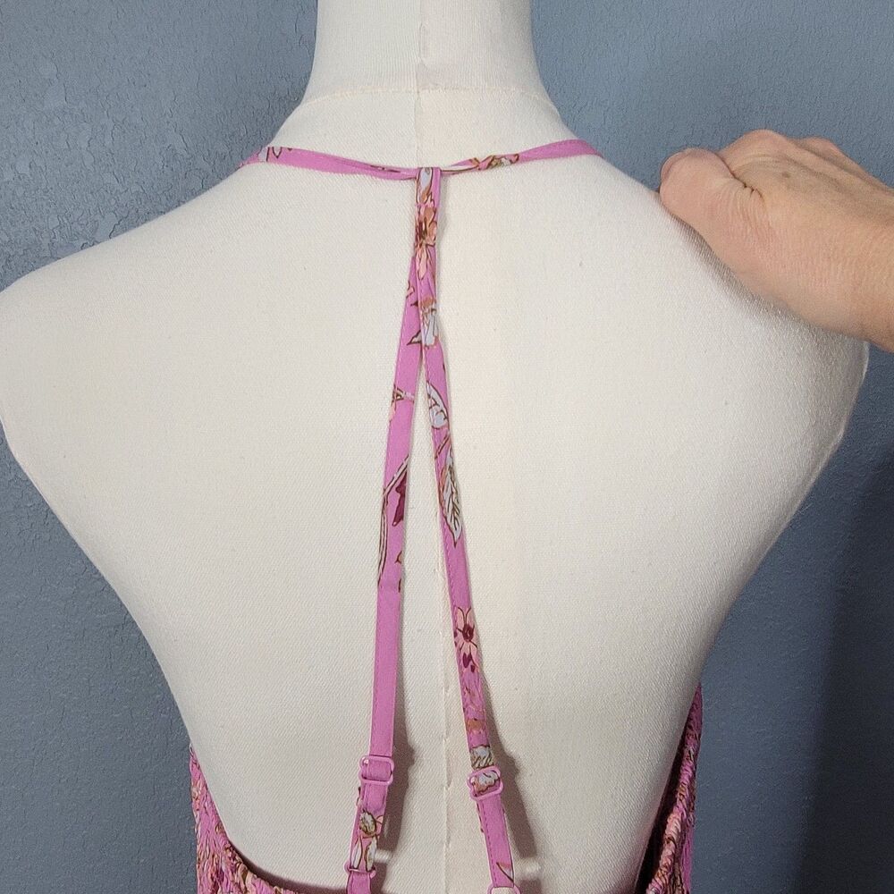 Free People Dress Size L Heat Wave Pink New with Tag Lightweight Flowy Midi Maxi - Picture 11 of 17